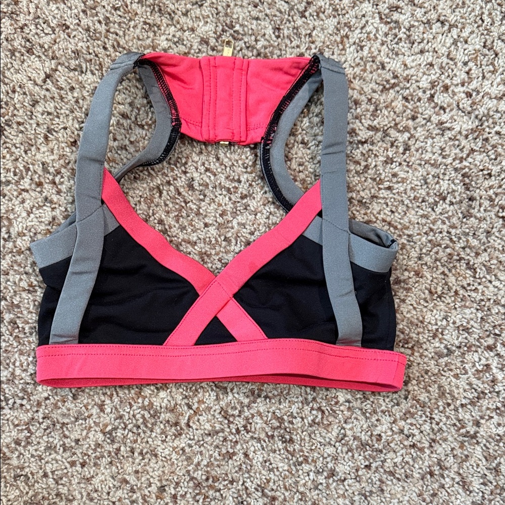 Kids Dance Costume Top - Pink, Gray, and Black
